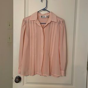 Pink Pleated Blouse